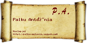 Palku Antónia névjegykártya